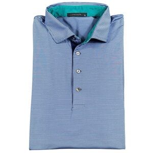 Greyson Men’s Blue Striped Performance Stretch Polo Golf Shirt Size XL